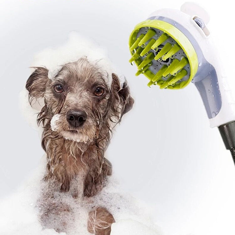 Cepillo de ducha para mascotas con boquilla con mango antideslizante