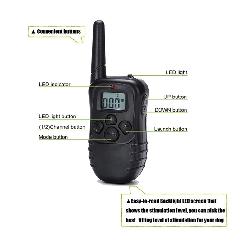 Collar remoto de entrenamiento para perros, recargable e impermeable, 300m, con pantalla LCD, 300m Remote