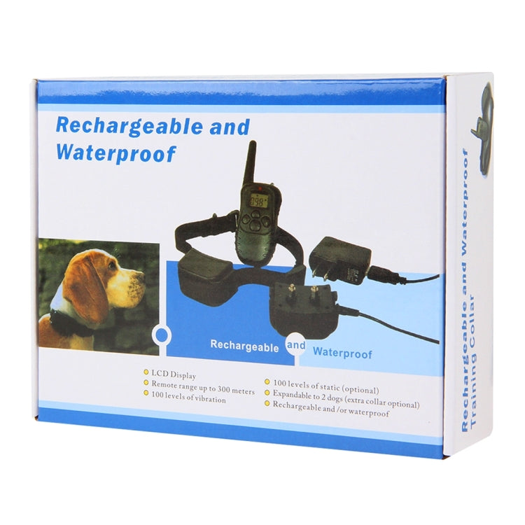 Collar remoto de entrenamiento para perros, recargable e impermeable, 300m, con pantalla LCD, 300m Remote