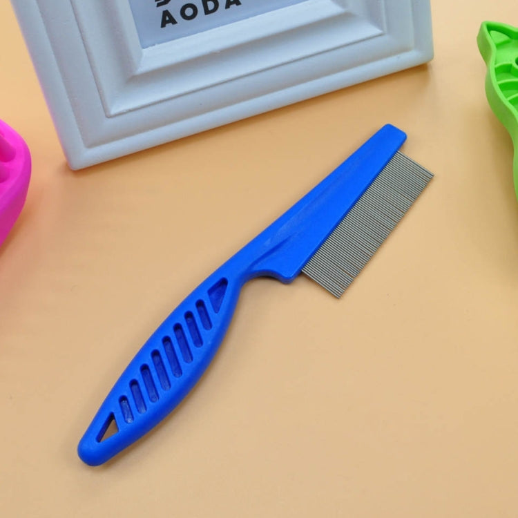 5 piezas, suministros para perros, gatos domésticos, peines, peines para eliminar pulgas con agujas de acero inoxidable de dientes finos, longitud: 14 cm, Length: 14cm, Blue, Length: 14cm, Purple, Length: 14cm, White