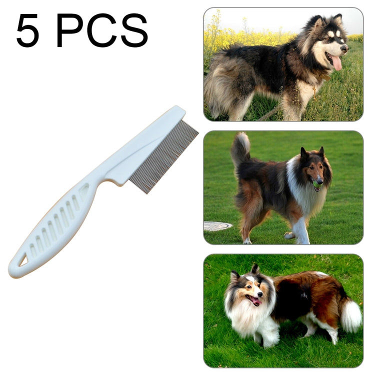 5 piezas, suministros para perros, gatos domésticos, peines, peines para eliminar pulgas con agujas de acero inoxidable de dientes finos, longitud: 14 cm, Length: 14cm, Blue, Length: 14cm, Purple, Length: 14cm, White