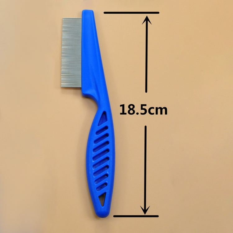 5 piezas, suministros para perros, gatos domésticos, peines, peines para eliminar pulgas con agujas de acero inoxidable de dientes finos, longitud: 18,5 cm, Length: 18.5cm, Blue, Length: 18.5cm, White
