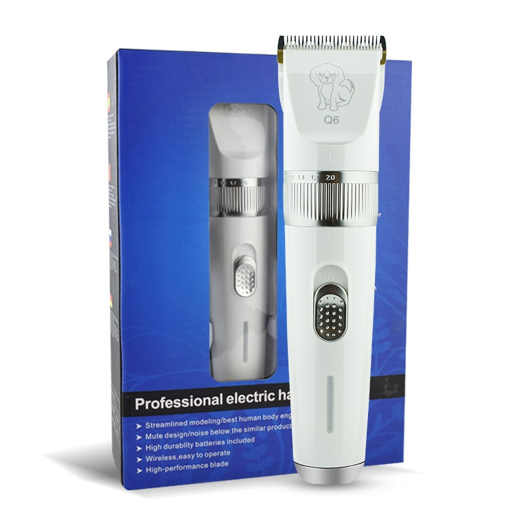 Afeitadora eléctrica para mascotas con carga USB Q6 y cuatro peines, Q6 Shaver