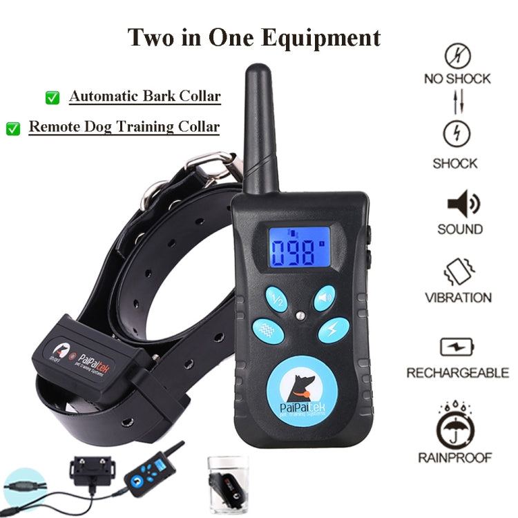 Collar automático antiladridos, sistema de Control de entrenamiento para mascotas + Collar de cuero PU con descarga eléctrica para perros, PD520