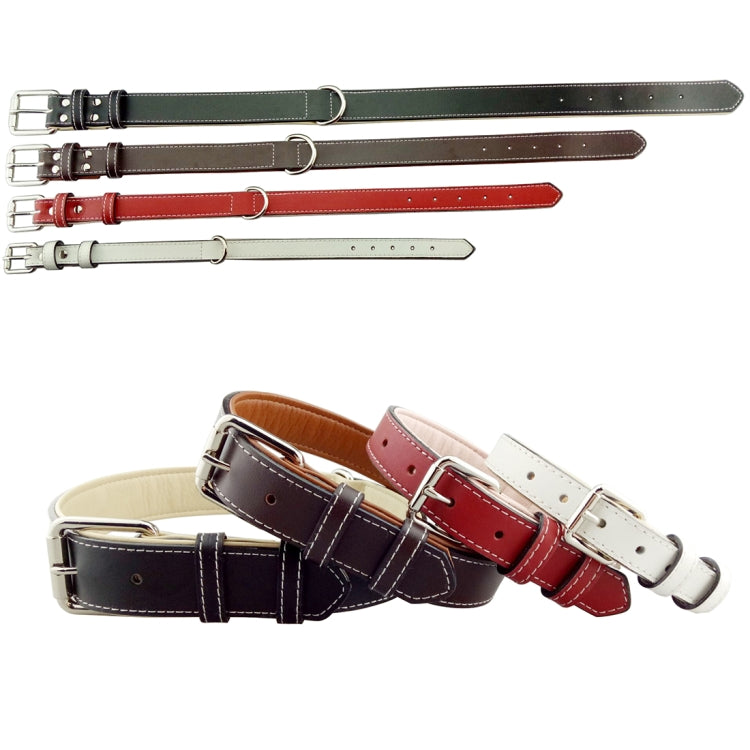 Collar de cuero para perros, productos para mascotas, collar para perros grandes, tamaño: L, 2,5 * 51 cm, Size: L