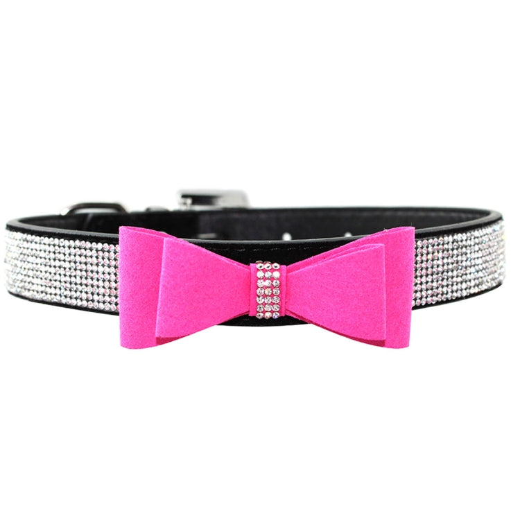 Flocado Collar para mascotas con lazo con tachuelas de diamantes Collar para perros Productos para mascotas, Tamaño: S, 1,5 * 37 cm, Size: S