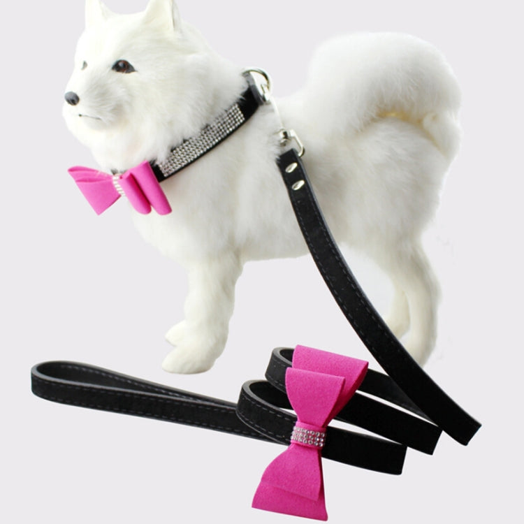 Flocado Collar para mascotas con lazo con tachuelas de diamantes Collar para perros Productos para mascotas, Tamaño: S, 1,5 * 37 cm, Size: S