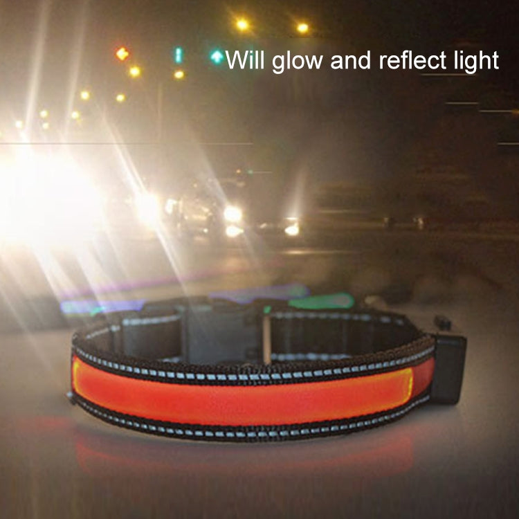 Collar con luz LED solar + carga USB para mascotas para perros medianos y grandes, tamaño de circunferencia del cuello: S, 35-40 cm, Size: S