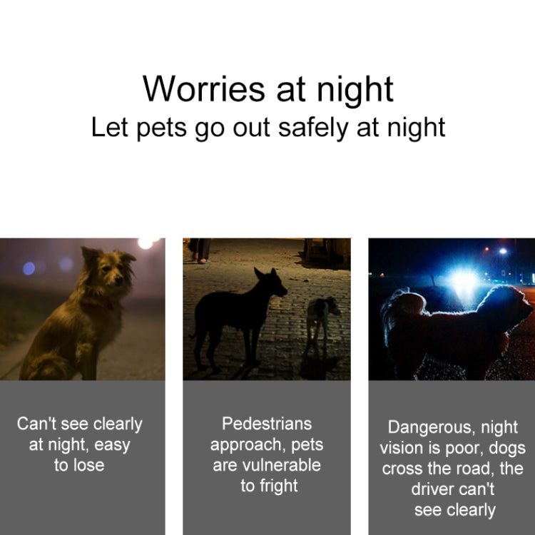 Colgante de silicona con collar de seguridad para mascotas con luz nocturna LED