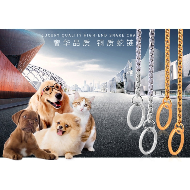 Collares para mascotas Correa para el cuello para mascotas Banda para el cuello para perros Cadena de serpiente Cadena para perros Collar para perros con cadena de metal sólido, Longitud: 35 cm, 35cm