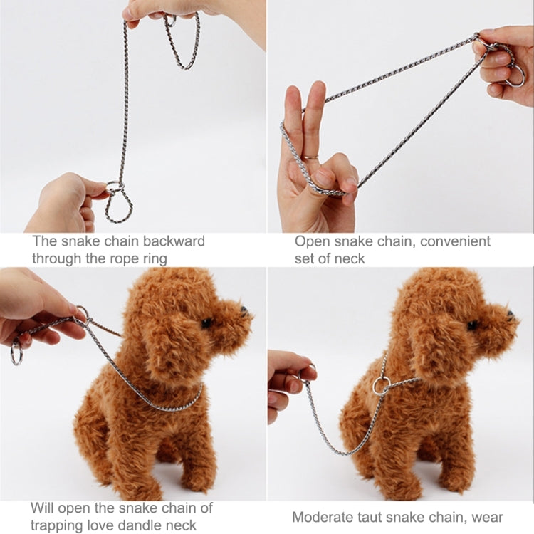 50 cm x 4 mm Pet P Chain Collares para mascotas Correa para el cuello para mascotas Banda para el cuello para perros Cadena de serpiente Collar para perros con cadena para perros, 50cm x 4mm