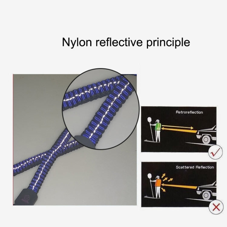 Amortiguador telescópico para mascotas Cuerda de doble tracción Cuerda trenzada reflectante de nailon, pequeña, longitud: 70 cm, entrega de color aleatorio, Double Traction 70cm