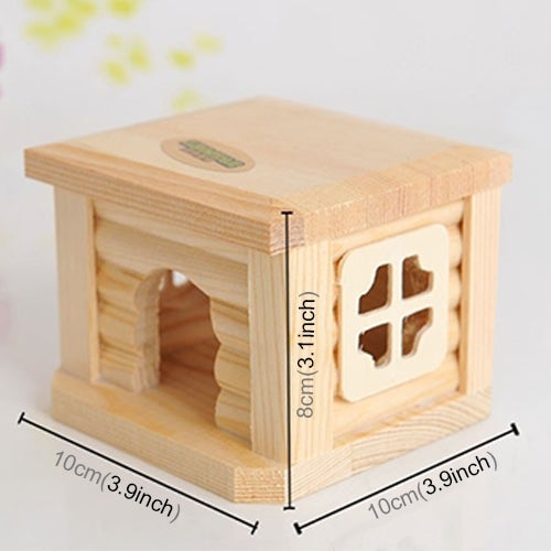 Casa de madera con techo plano para mascotas, cabaña, jaula para animales pequeños, conejo, hámster, Flat Roof Wooden House