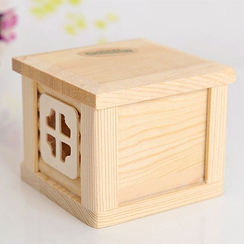 Casa de madera con techo plano para mascotas, cabaña, jaula para animales pequeños, conejo, hámster, Flat Roof Wooden House