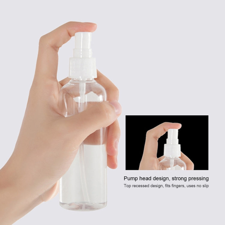 Envase de solución de desinfección de botella de spray transparente PET de 100 ml