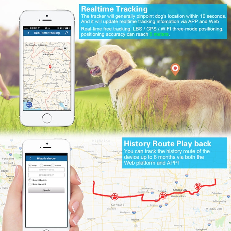 TKSTAR TK935 3000mAh GPS Pet Ganado Car Tracker Localizador a prueba de agua, TK935