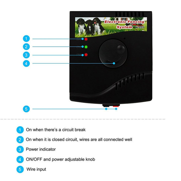 W-227 Sistema de collar de choque para cercas eléctricas para perros y gatos, W-227