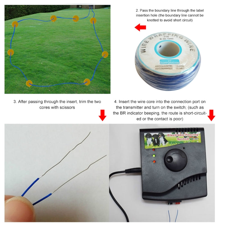 W-227 Sistema de collar de choque para cercas eléctricas para perros y gatos, W-227