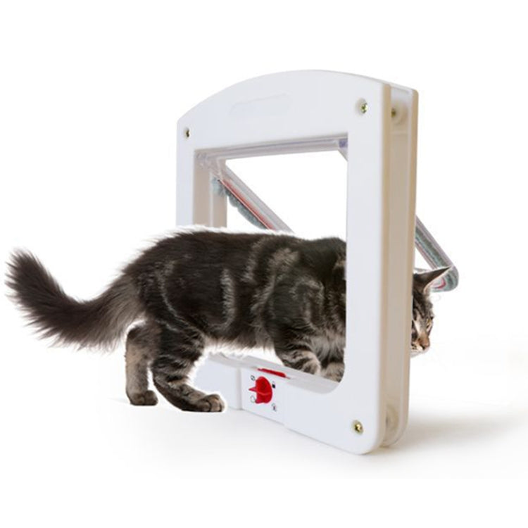 Solapa transparente apta para gatos y perros pequeños, cierre universal de 4 vías, White
