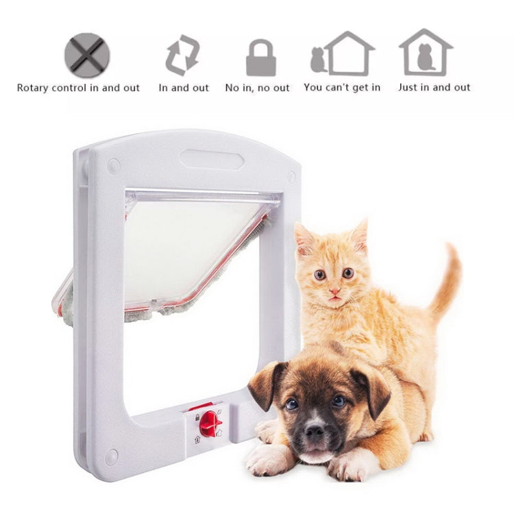 Solapa transparente apta para gatos y perros pequeños, cierre universal de 4 vías, White