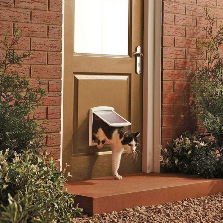 Solapa transparente apta para gatos y perros pequeños, cierre universal de 4 vías, White