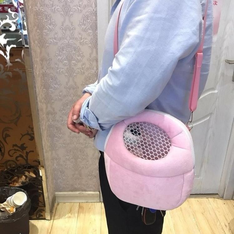 Bolsa para mascotas, bolsa de viaje con correa de color puro para hámster, pequeña mascota