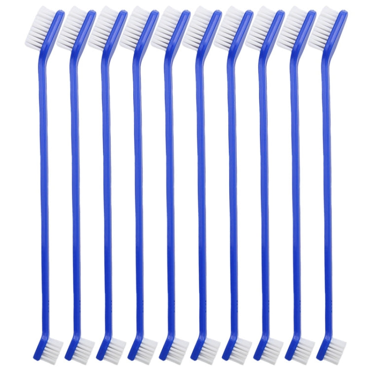 20 PCS perro gato eficaz mascotas cuidado bucal cepillo de dientes para mascotas, Blue Handle + Medium Hair