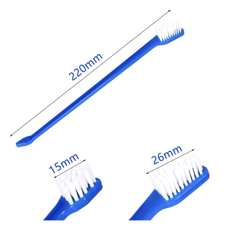 20 PCS perro gato eficaz mascotas cuidado bucal cepillo de dientes para mascotas, Blue Handle + Medium Hair