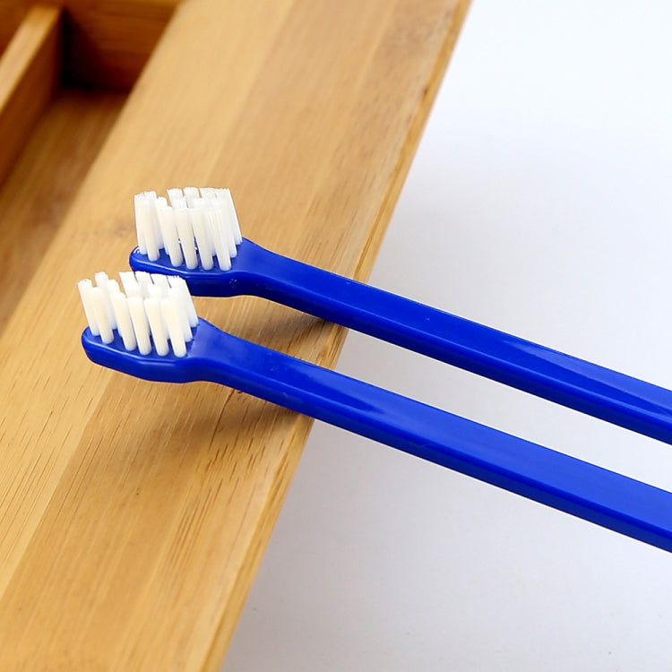 20 PCS perro gato eficaz mascotas cuidado bucal cepillo de dientes para mascotas, Blue Handle + Medium Hair