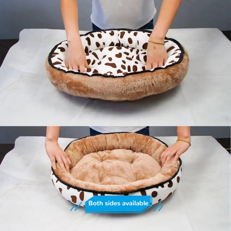 Cama gruesa para perros y gatos, ovalada, universal, cálida, para otoño e invierno, M
