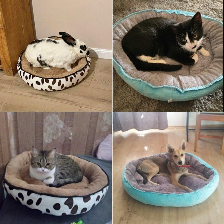 Cama gruesa para perros y gatos, ovalada, universal, cálida, para otoño e invierno, M