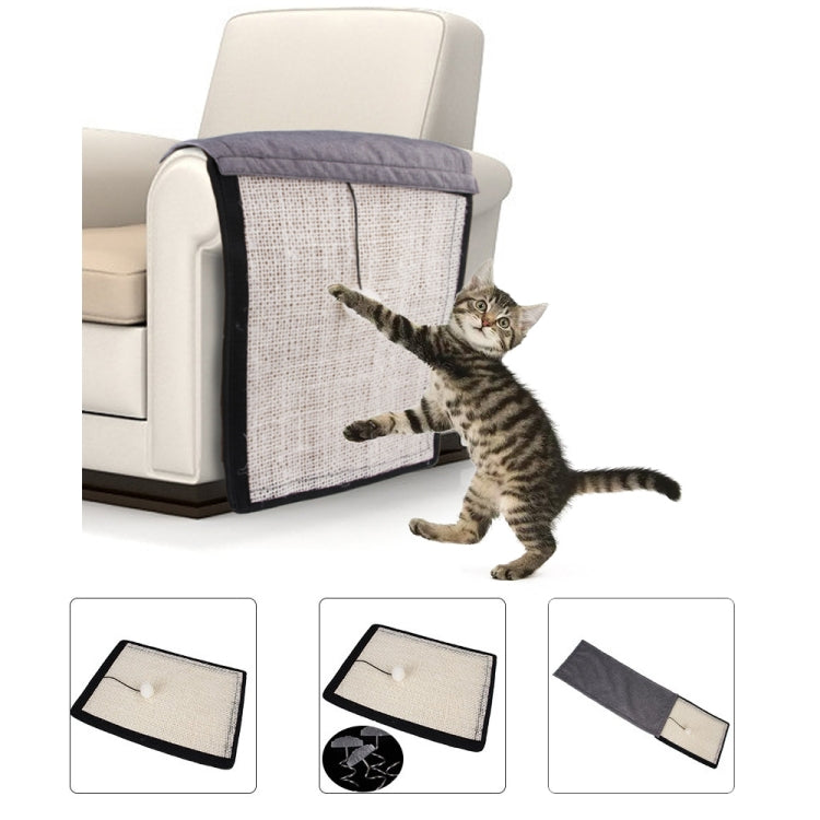 Protector natural del sofá del cojín del rasguño del gato del tablero del rasguño del gato del sisal, Beige Handrail Pad, Beige With Nails, Beige Ordinary Sty