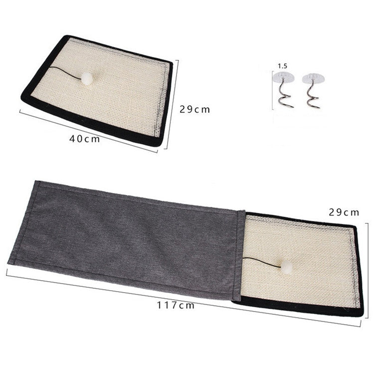 Protector natural del sofá del cojín del rasguño del gato del tablero del rasguño del gato del sisal, Beige Handrail Pad, Beige With Nails, Beige Ordinary Sty