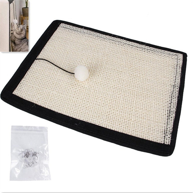 Protector natural del sofá del cojín del rasguño del gato del tablero del rasguño del gato del sisal, Beige Handrail Pad, Beige With Nails, Beige Ordinary Sty