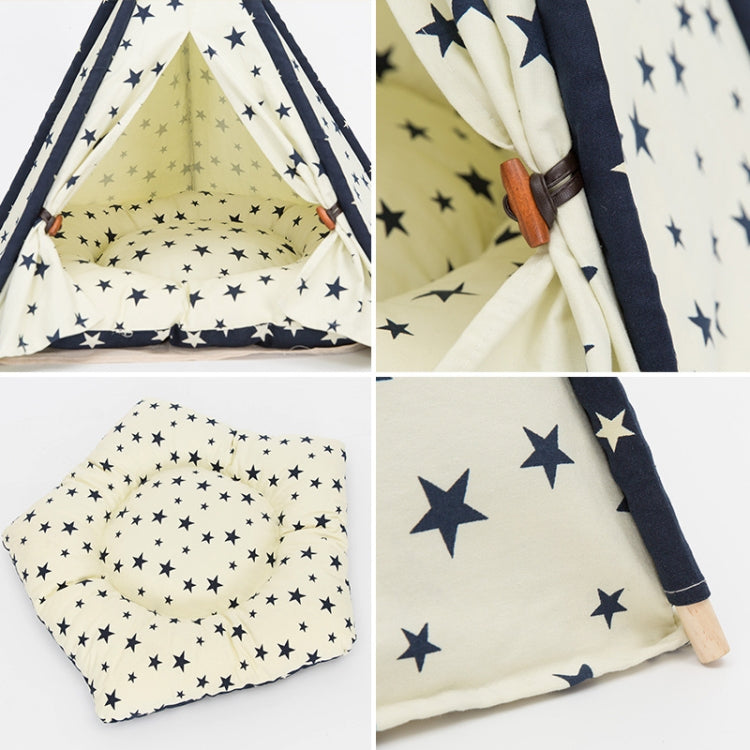 Lona de algodón Tienda para mascotas Cama para perros y gatos con cojín, Small 40×40×50cm, Medium 50×50×60cm, Large 60×60×70cm