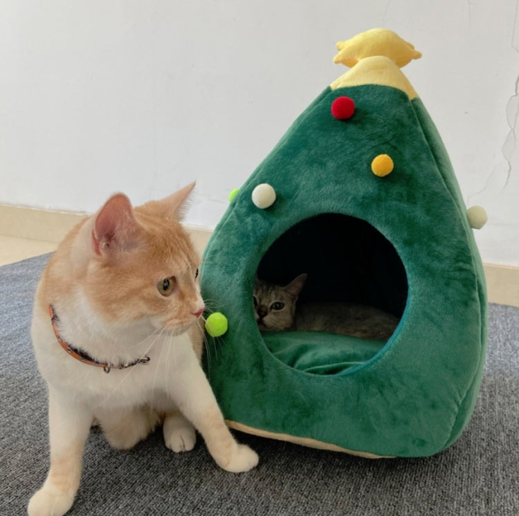 Árbol de Navidad Casa para mascotas Suministros cálidos para mascotas de invierno, S, M, L