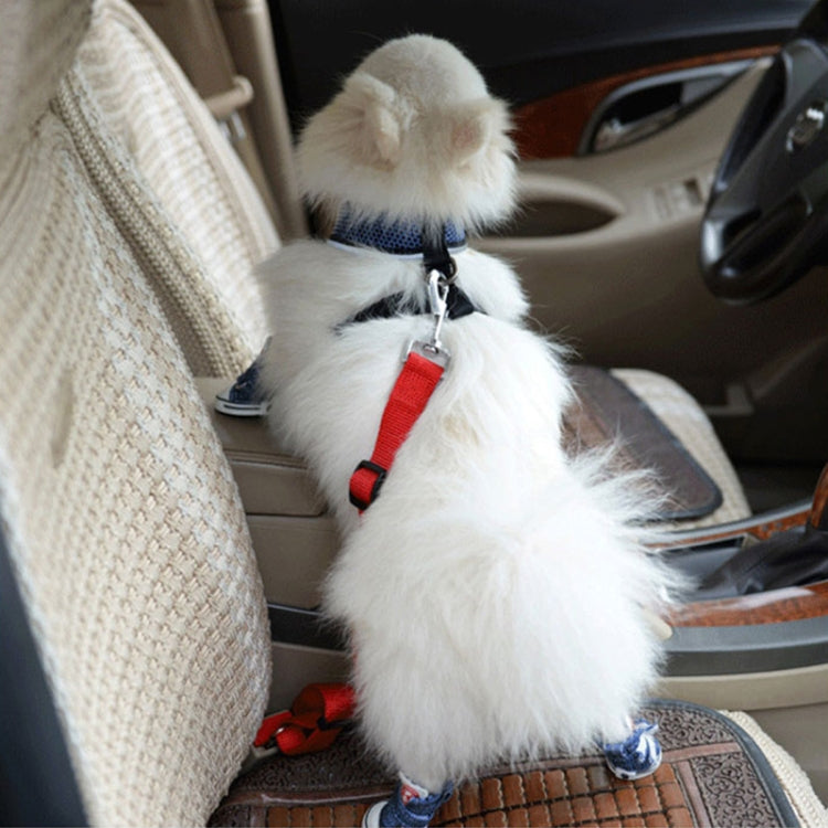 2 uds arnés de nailon correa Clip mascota perro cinturón de seguridad para coche cinturón de seguridad, Black, Blue, Red