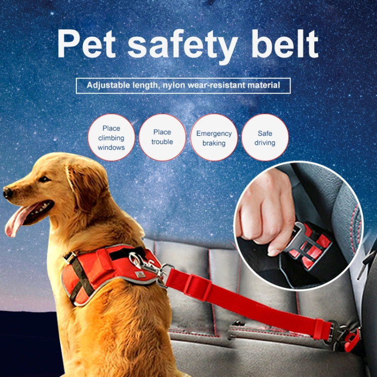 2 uds arnés de nailon correa Clip mascota perro cinturón de seguridad para coche cinturón de seguridad, Black, Blue, Red