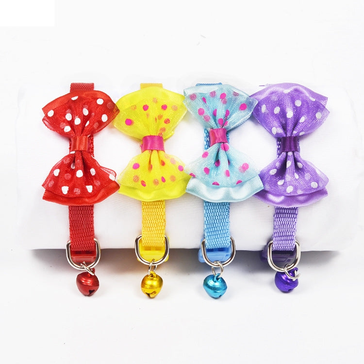 Collar de campana con nudo de lazo ajustable, collares para perros y gatos, suministros para mascotas