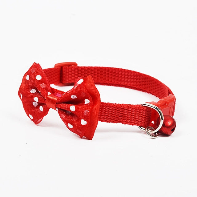 Collar de campana con nudo de lazo ajustable, collares para perros y gatos, suministros para mascotas