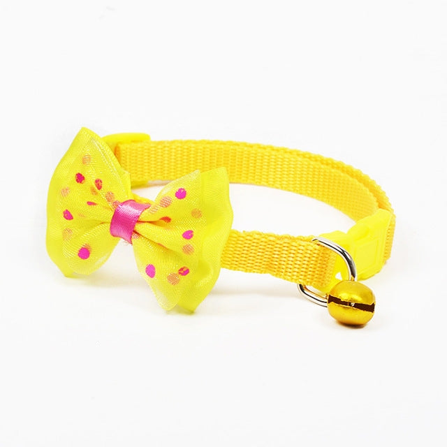 Collar de campana con nudo de lazo ajustable, collares para perros y gatos, suministros para mascotas