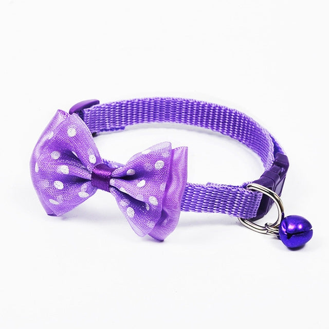 Collar de campana con nudo de lazo ajustable, collares para perros y gatos, suministros para mascotas