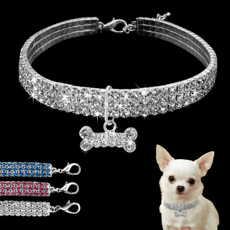 2 uds. Collar de perro con diamantes de imitación ostentosos, collares de cristal para cachorros, Chihuahua, correa para perros pequeños, accesorios para Mascotas, L, M, S