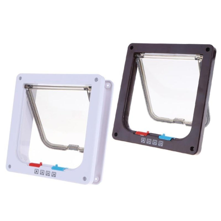 Puerta para mascotas, puerta con solapa de seguridad bloqueable de 4 vías para perro, gato, gatito, puerta de montaje en pared, puerta para perro Gato pequeño para animales, S, M, L