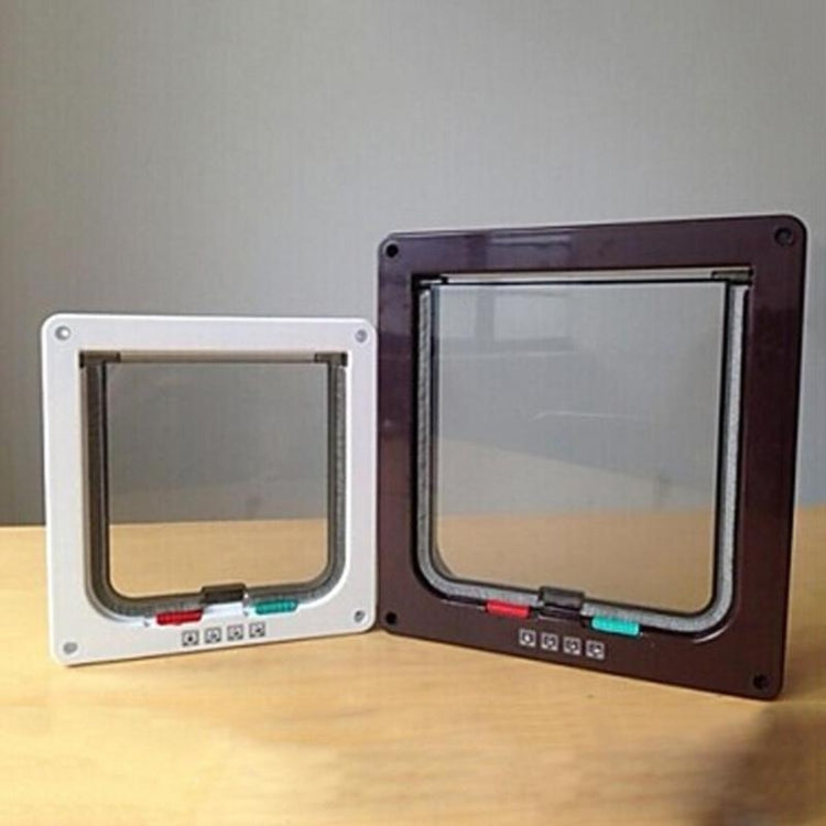 Puerta para mascotas, puerta con solapa de seguridad bloqueable de 4 vías para perro, gato, gatito, puerta de montaje en pared, puerta para perro Gato pequeño para animales, S, M, L