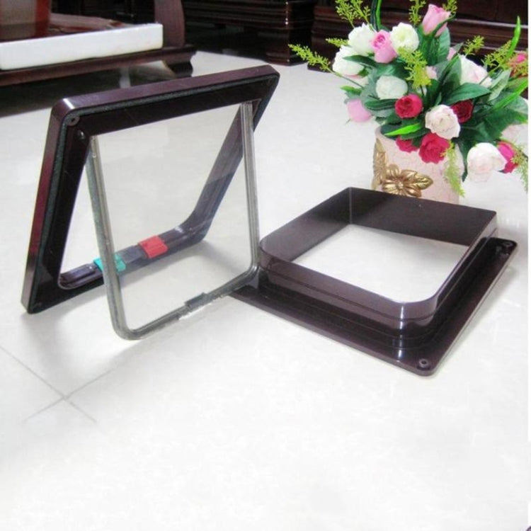 Puerta para mascotas, puerta con solapa de seguridad bloqueable de 4 vías para perro, gato, gatito, puerta de montaje en pared, puerta para perro Gato pequeño para animales, S, M, L