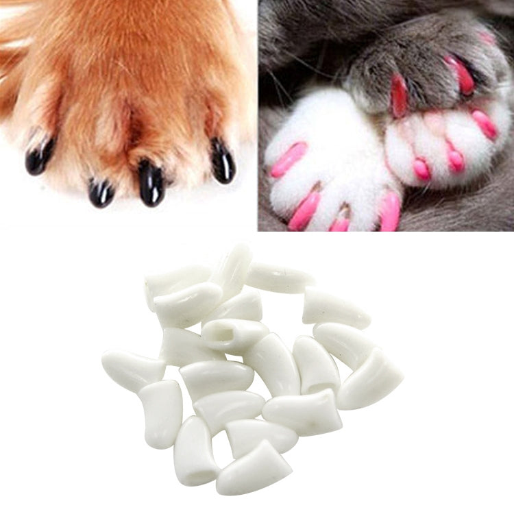 20 PCS Tapas de uñas de gato suaves de silicona / Garra de pata de gato / Protector de uñas para mascotas / Cubierta de uñas de gato