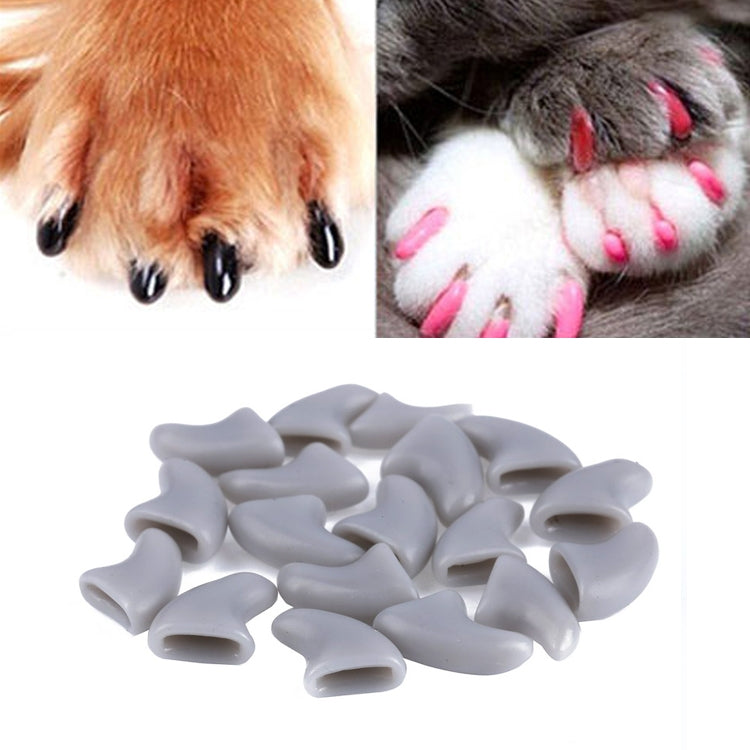 20 PCS Tapas de uñas de gato suaves de silicona / Garra de pata de gato / Protector de uñas para mascotas / Cubierta de uñas de gato