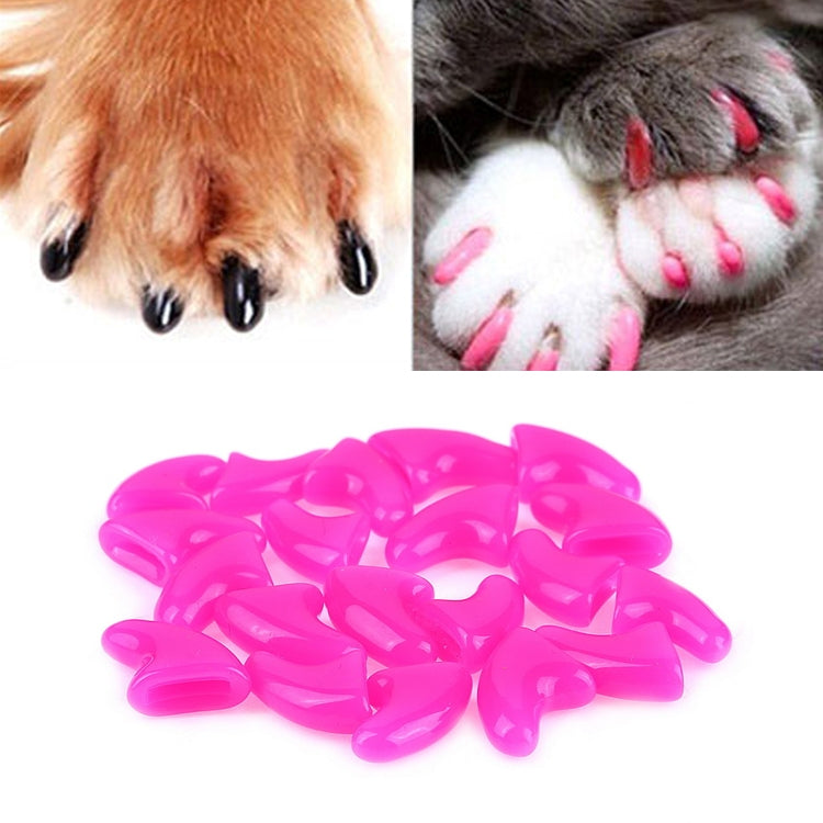 20 PCS Tapas de uñas de gato suaves de silicona / Garra de pata de gato / Protector de uñas para mascotas / Cubierta de uñas de gato