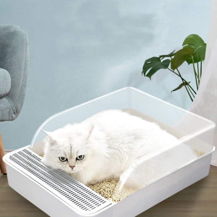 Caja de arena para gatos, lavabo cuadrado semicerrado para heces, inodoro para mascotas, Small, Large, Large Pink, Large Gray